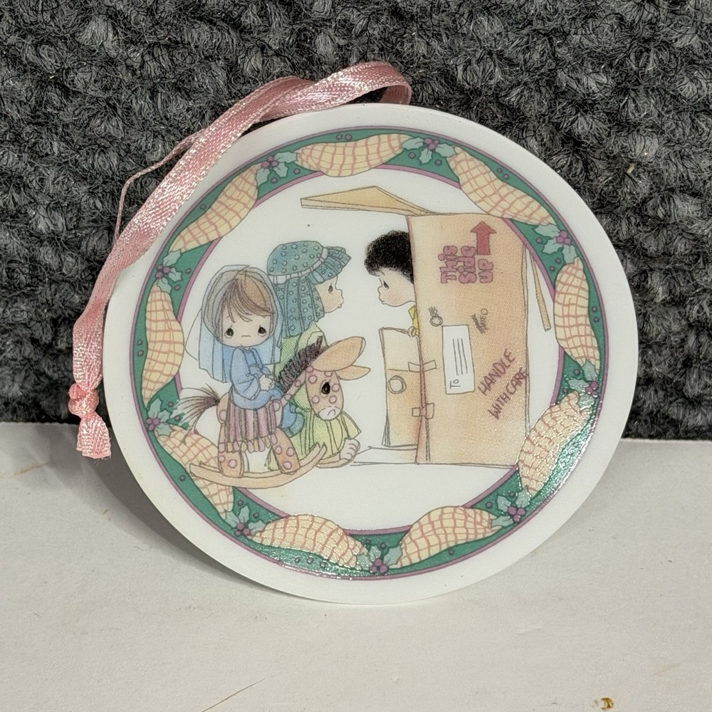 Precious Moments Christmas Ornament Porcelain No Room In The Inn 1993